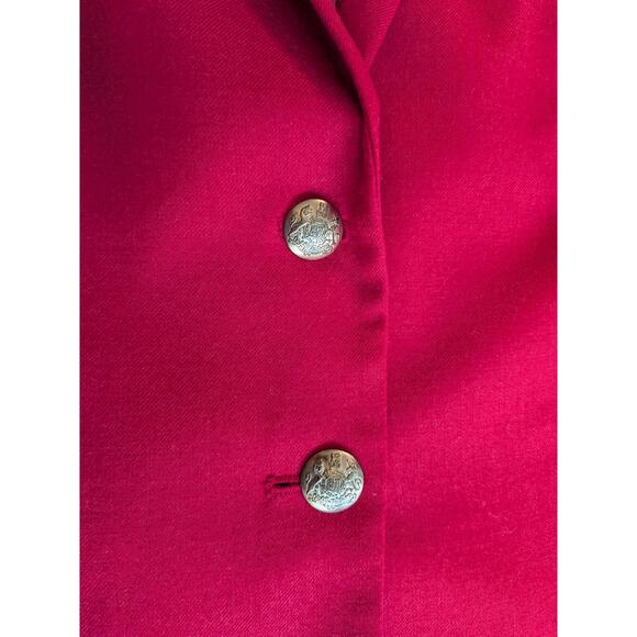 J.Crew Blazer Sz 4 Wool Blend Jacket Red Lined Corpcore Career Academia Preppy - Picture 9 of 9